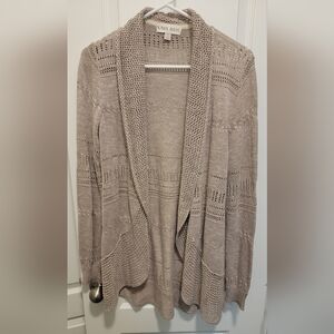 Knox Rose Taupe Open-Front Cardigan